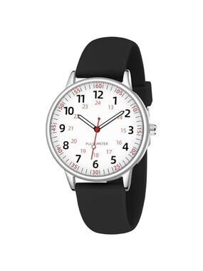 TWOPTION Nurse Watch for Women Waterproof Analog Silicone Watch with Second